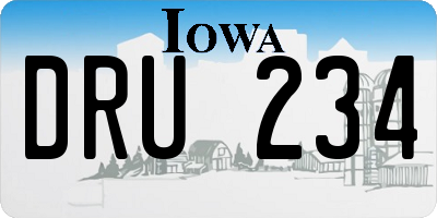IA license plate DRU234