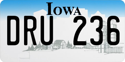 IA license plate DRU236