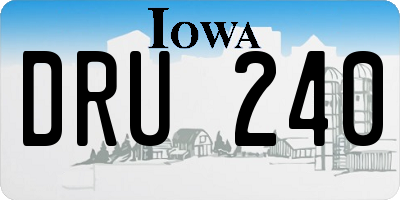 IA license plate DRU240