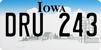 IA license plate DRU243