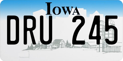 IA license plate DRU245