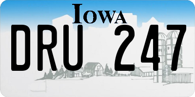 IA license plate DRU247