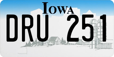 IA license plate DRU251
