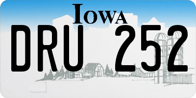 IA license plate DRU252