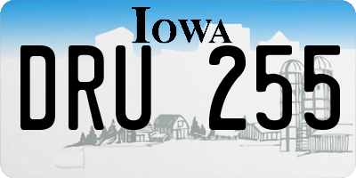 IA license plate DRU255