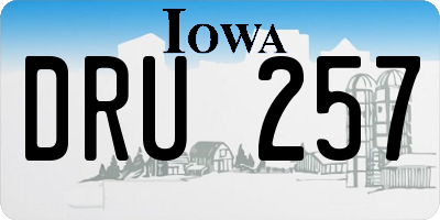IA license plate DRU257