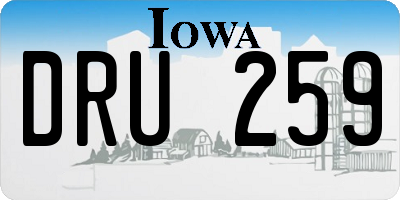 IA license plate DRU259