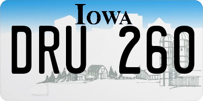 IA license plate DRU260