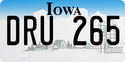 IA license plate DRU265