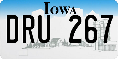 IA license plate DRU267