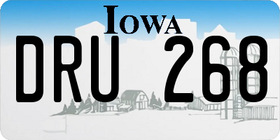 IA license plate DRU268