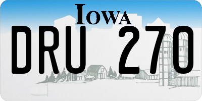 IA license plate DRU270