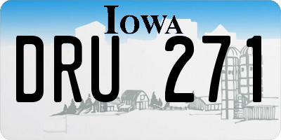 IA license plate DRU271