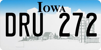 IA license plate DRU272