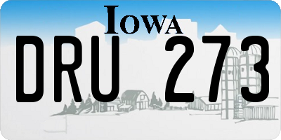 IA license plate DRU273