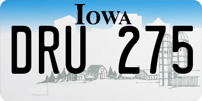 IA license plate DRU275