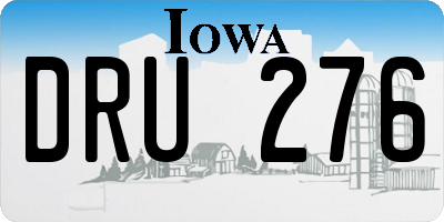 IA license plate DRU276
