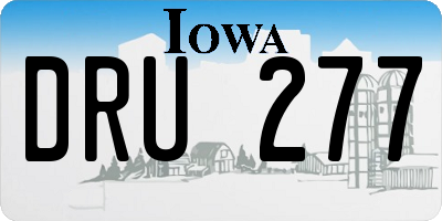 IA license plate DRU277
