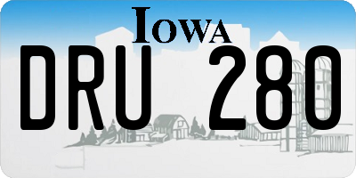 IA license plate DRU280
