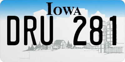 IA license plate DRU281