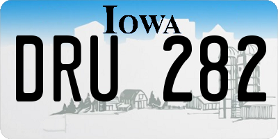 IA license plate DRU282