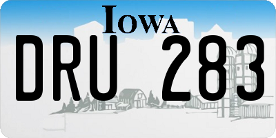 IA license plate DRU283