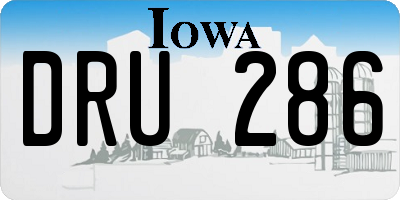 IA license plate DRU286