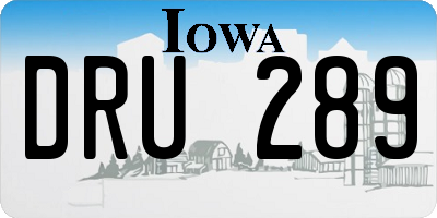 IA license plate DRU289