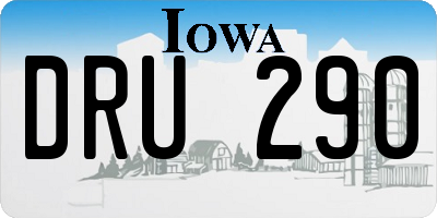 IA license plate DRU290