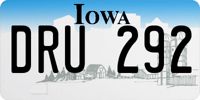 IA license plate DRU292