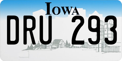 IA license plate DRU293
