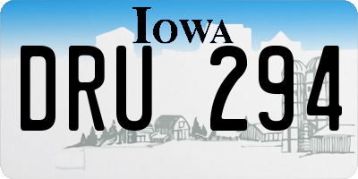 IA license plate DRU294