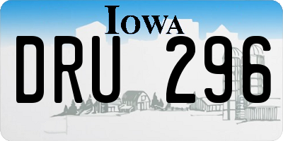 IA license plate DRU296