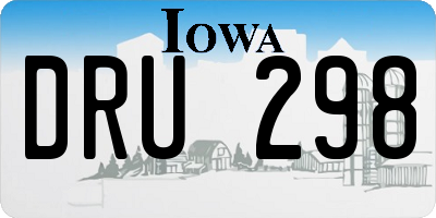 IA license plate DRU298