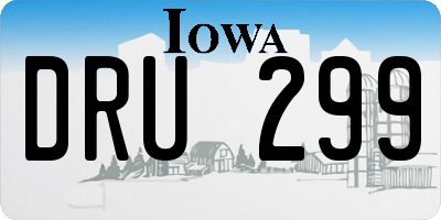 IA license plate DRU299