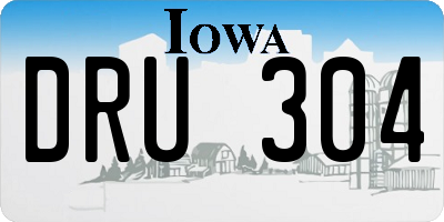 IA license plate DRU304