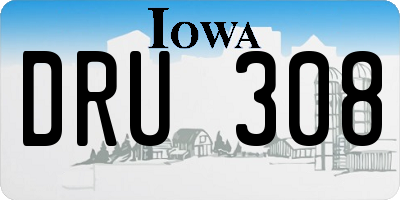 IA license plate DRU308