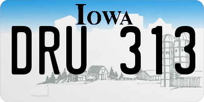 IA license plate DRU313