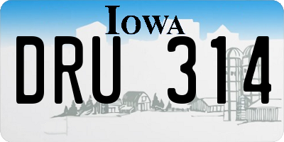 IA license plate DRU314