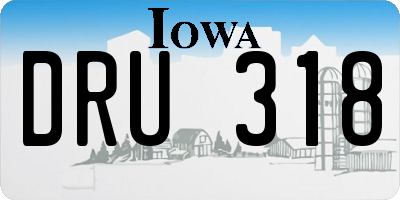 IA license plate DRU318