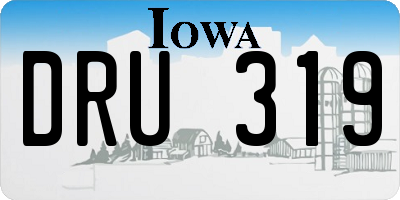 IA license plate DRU319