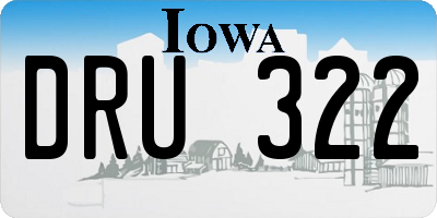 IA license plate DRU322