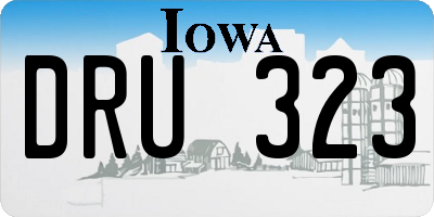 IA license plate DRU323