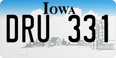 IA license plate DRU331