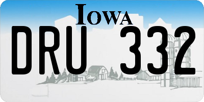 IA license plate DRU332