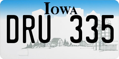 IA license plate DRU335