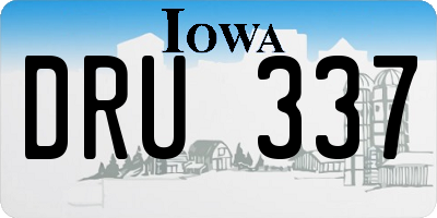 IA license plate DRU337