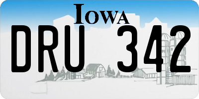 IA license plate DRU342