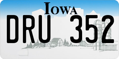 IA license plate DRU352
