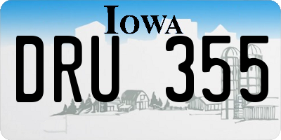 IA license plate DRU355